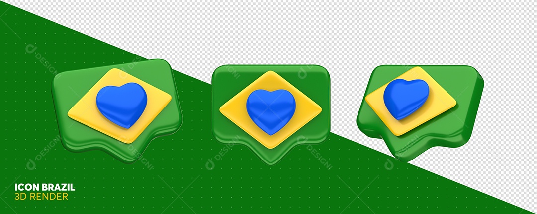 Elemento 3D Emoji da Independência do Brasil Para Composição PSD