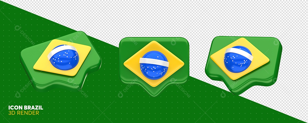 Elemento 3D Emoji da Independência do Brasil Para Composição PSD