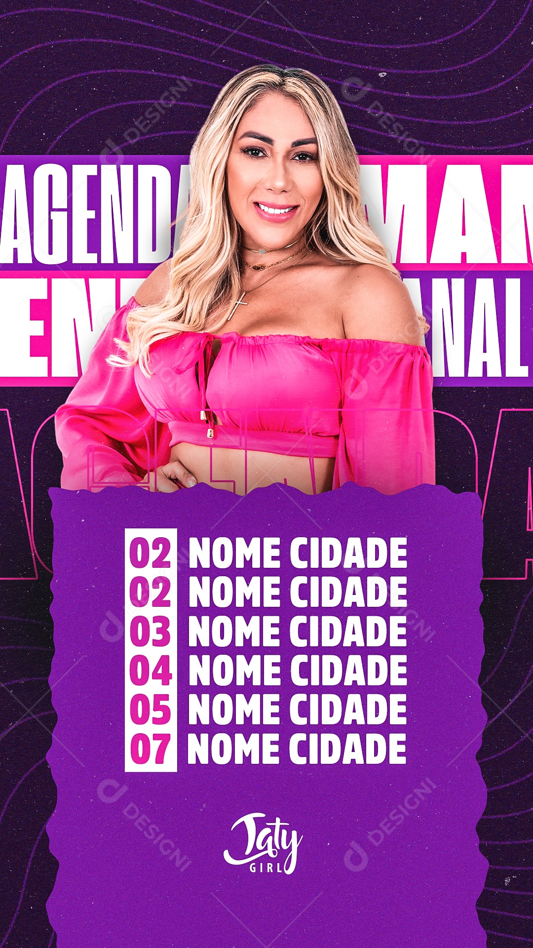 Story Flyer Agenda Taty Girl Social Media PSD Editável