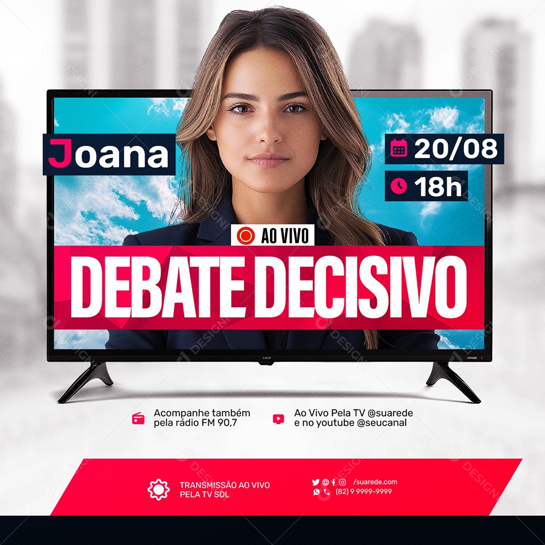 Politica Debate 2024 Debate Decisivo Social Media PSD Editável