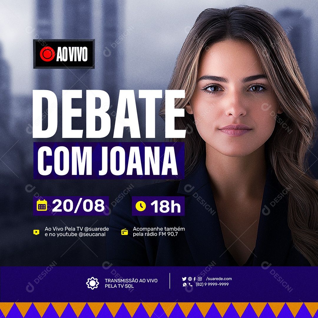 Politica Debate 2024 Debate com Joana Social Media PSD Editável