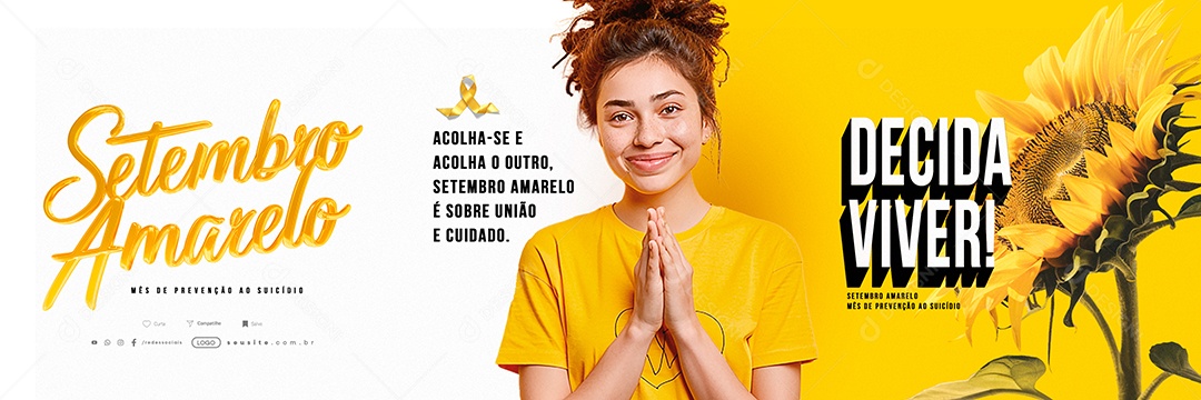 Carrossel Setembro Amarelo Decida Viver Social Media PSD Editável