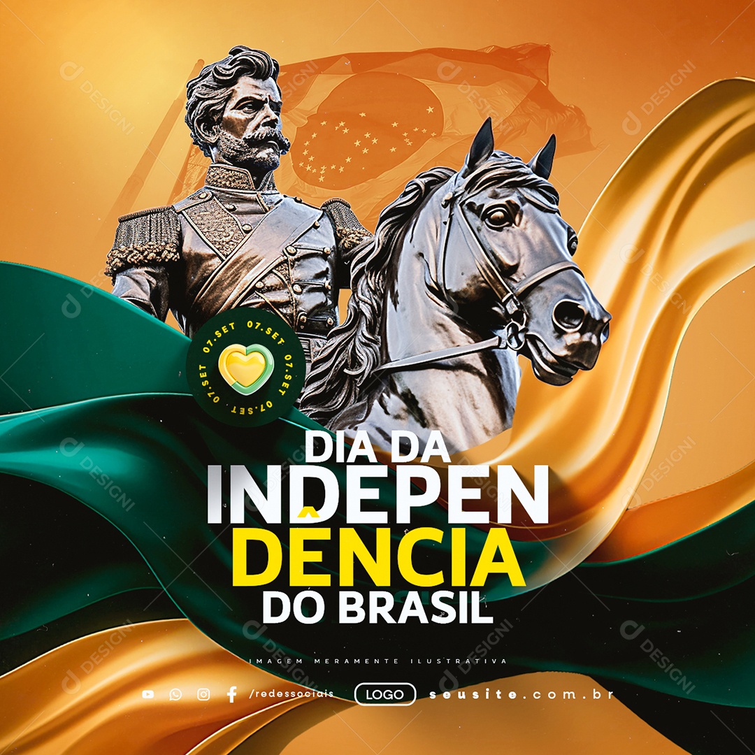 Dia da Independência do Brasil 07 de Setembro Social Media PSD Editável