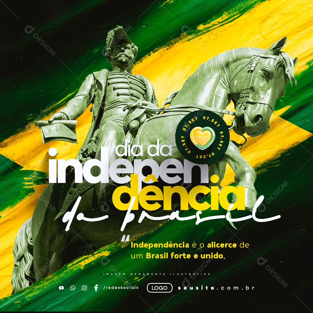 Dia da Independência do Brasil 07 de Setembro Social Media PSD Editável