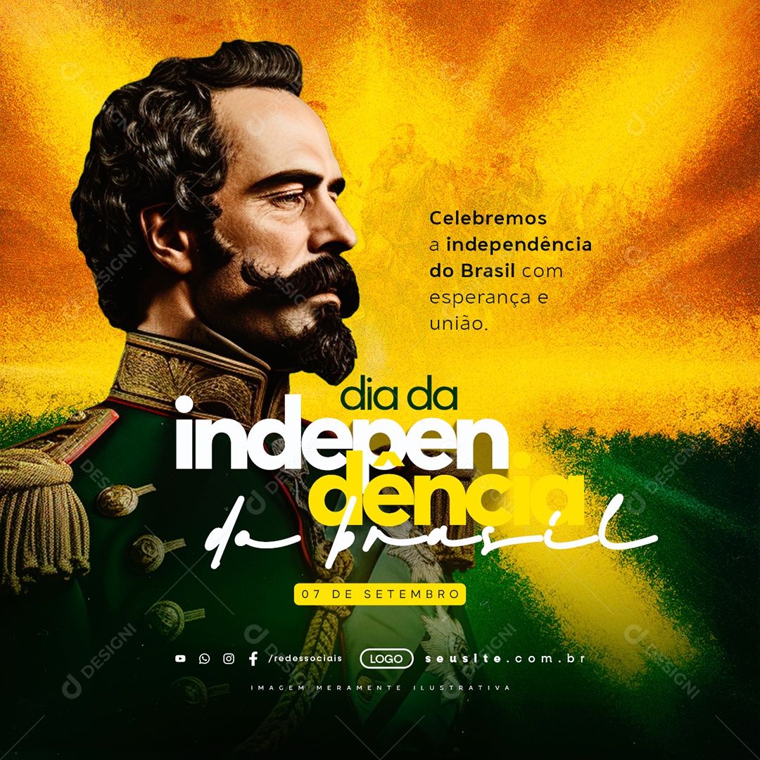 Dia da Independência do Brasil 07 de Setembro Celebremos Social Media PSD Editável