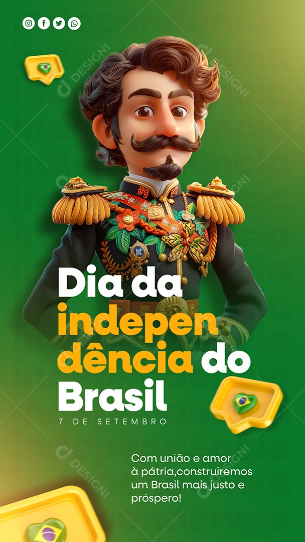 Story Dia da Independência do Brasil Social Media PSD Editável