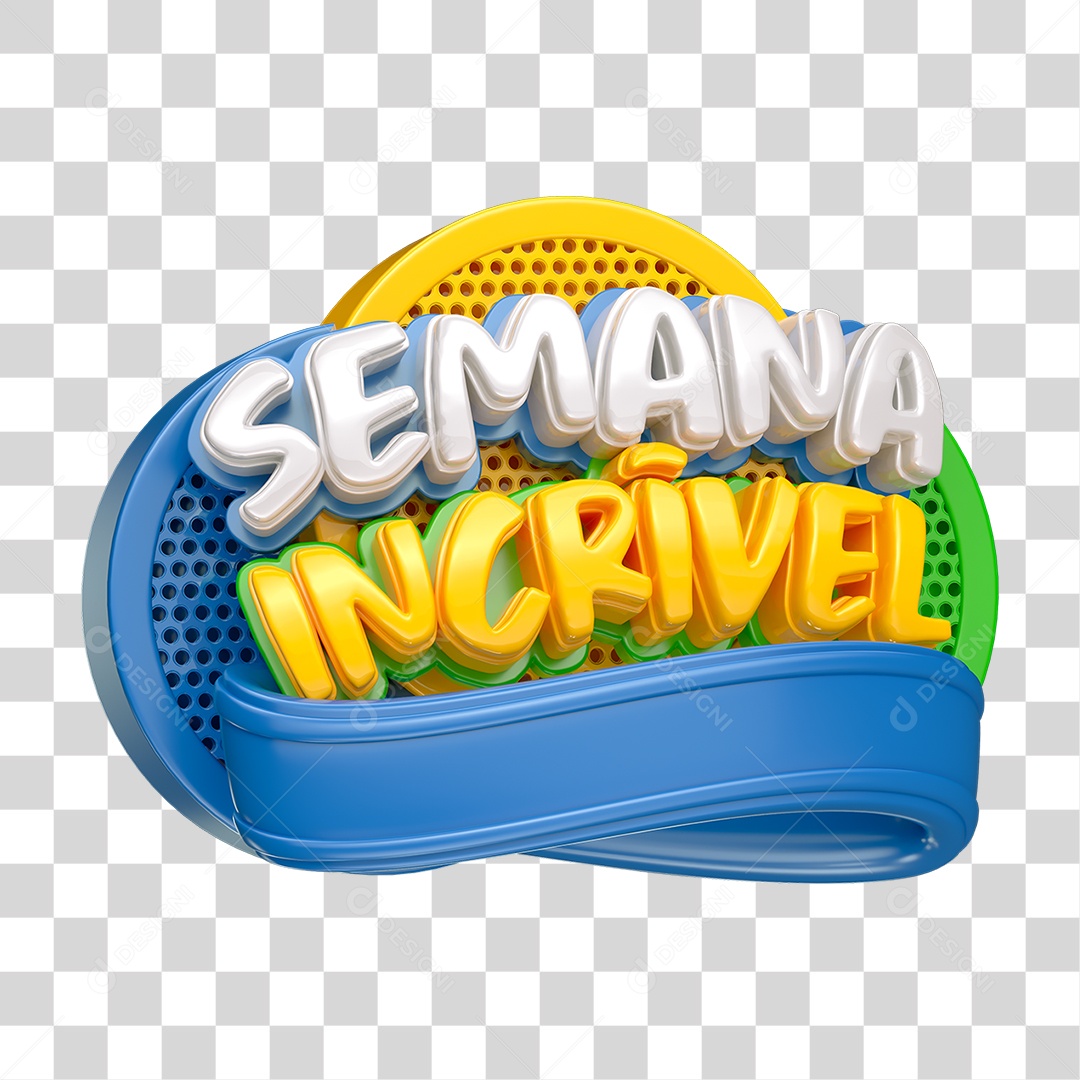Selo 3D Semana Incrível PNG Transparente