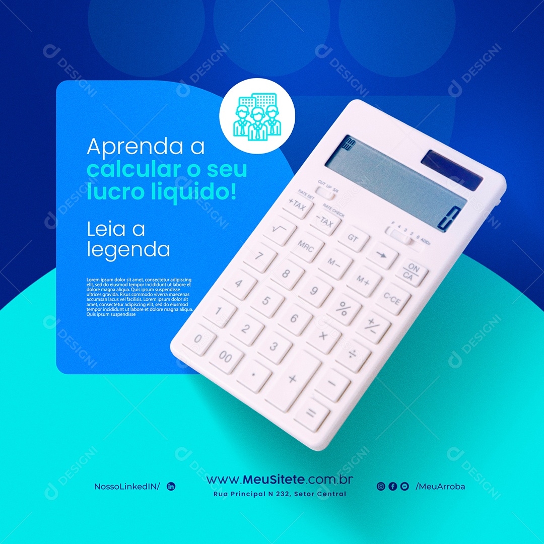 Contabilidade Aprenda a Calcular o Seu Lucro Liquido Social Media PSD Editável