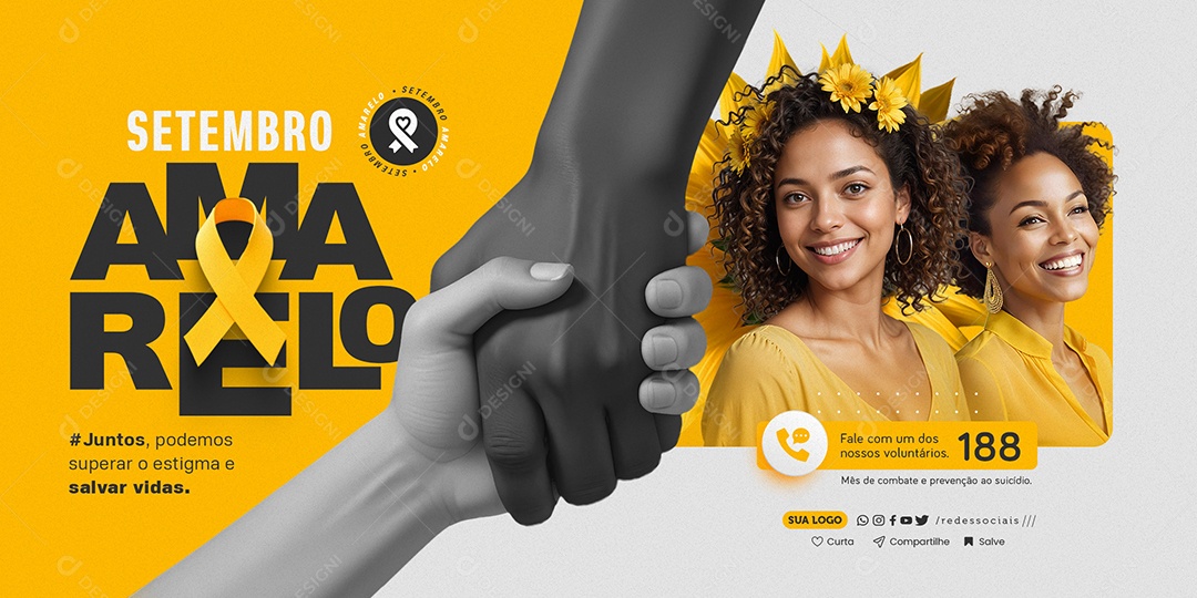Banner Setembro Amarelo Companha de Concentração Social Media PSD Editável
