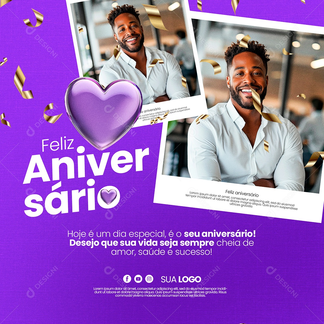 Feliz Aniversário Social Media PSD Editável