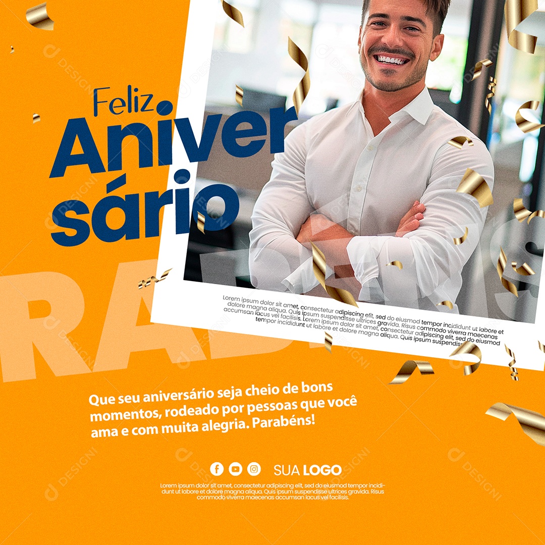 Feliz Aniversário Social Media PSD Editável