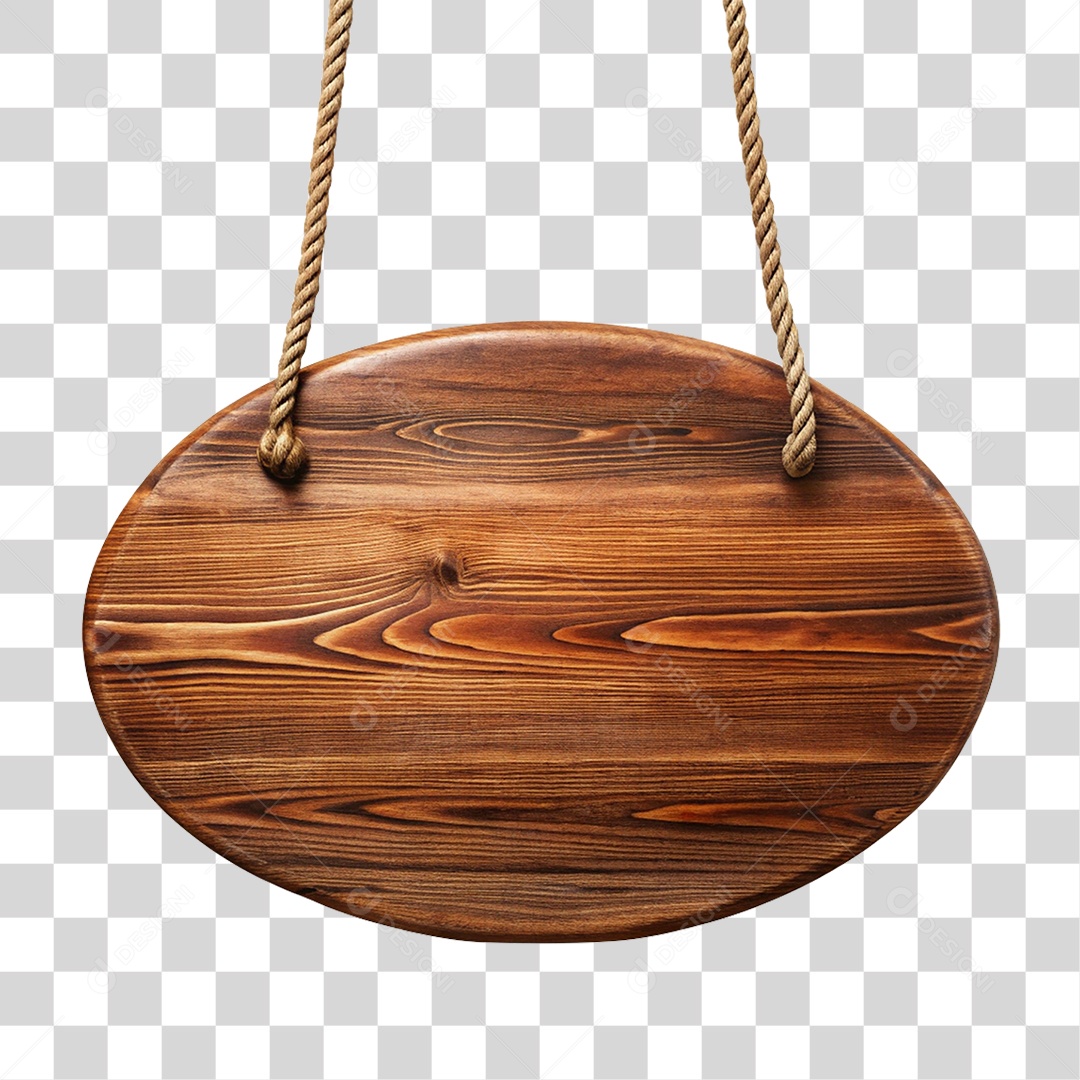 Elemento 3D Placa de Madeira PNG Transparente