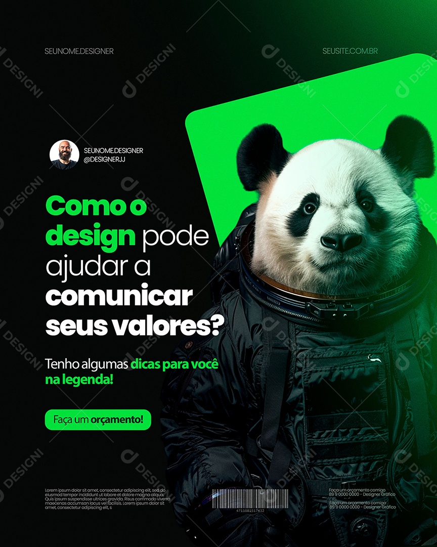 Como o Design Pode Ajudar a Comunicar Seus Valores Social Media PSD Editável