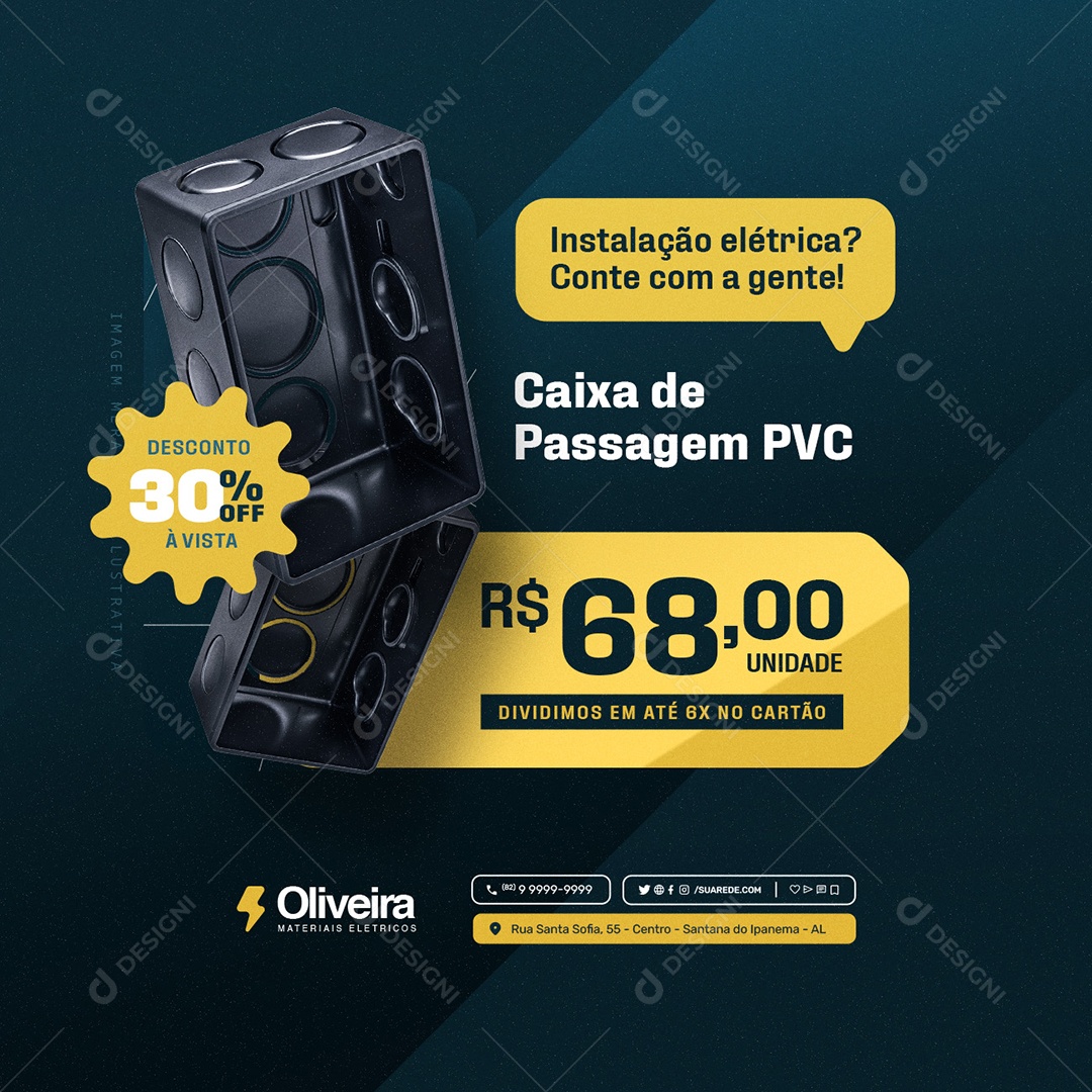 Loja De Materiais Elétricos Caixa de Passagem Social Media PSD Editável