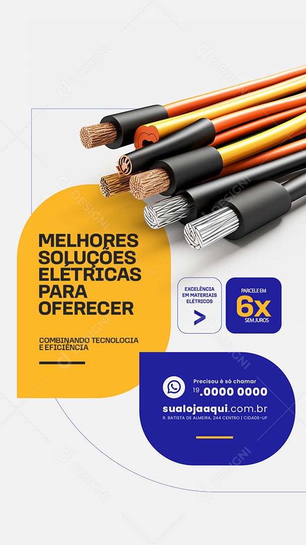 Story Melhores Soluções Elétricas para Oferecer Social Media PSD Editável
