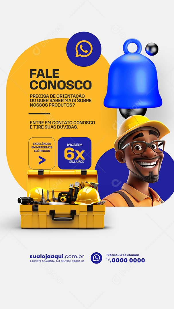 Story Fale Conosco Social Media PSD Editável