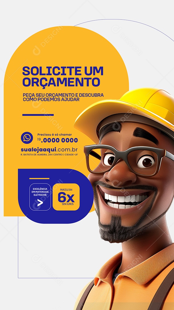 Story Solicite um Orçamento Social Media PSD Editável