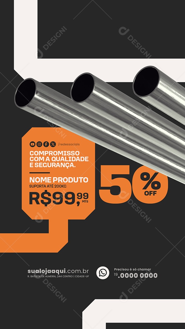 Story Compromisso com a Qualidade e Segurança Social Media PSD Editável