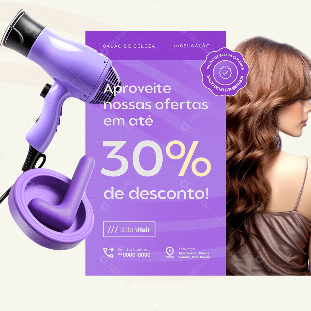 Salão de Beleza Aproveite nossas Ofertas Social Media PSD Editável