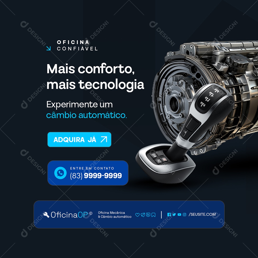 Oficina Mais Conforto Mais Tecnologia Social Media PSD Editável