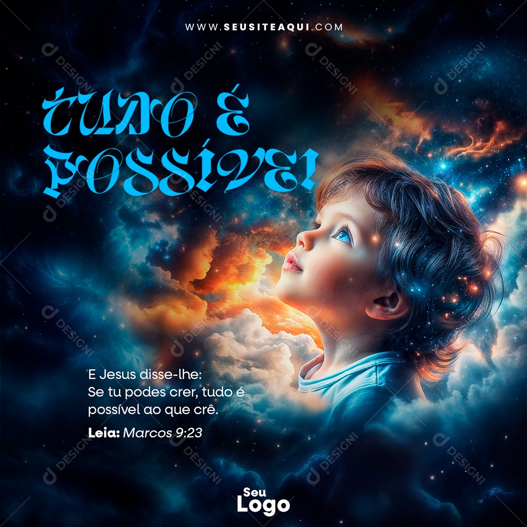 Feed Tudo é Possível Social Media PSD Editável