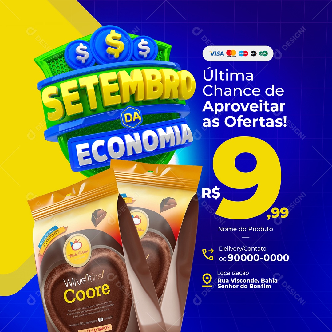 Setembro da Economia Supermercado Aproveite as Ofertas Social Media PSD Editável