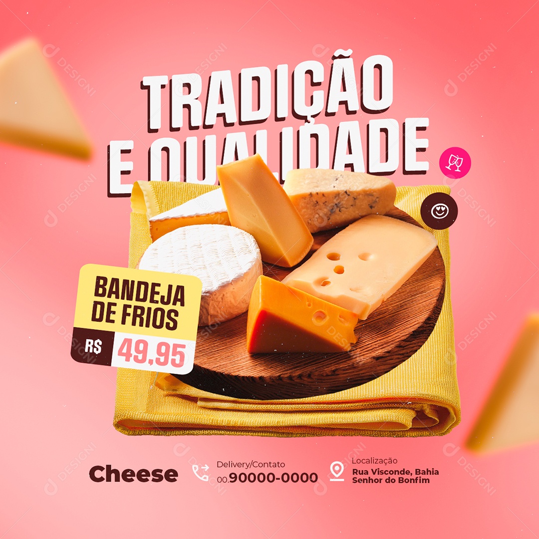 Empório Queijos Bandeja de Frios Social Media PSD Editável