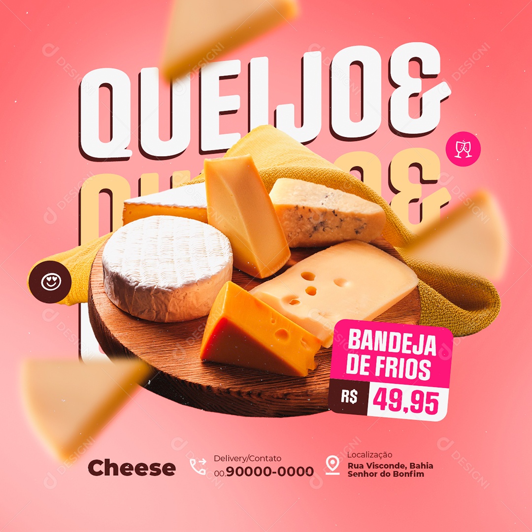 Empório Queijos Bandeja de Frios Social Media PSD Editável