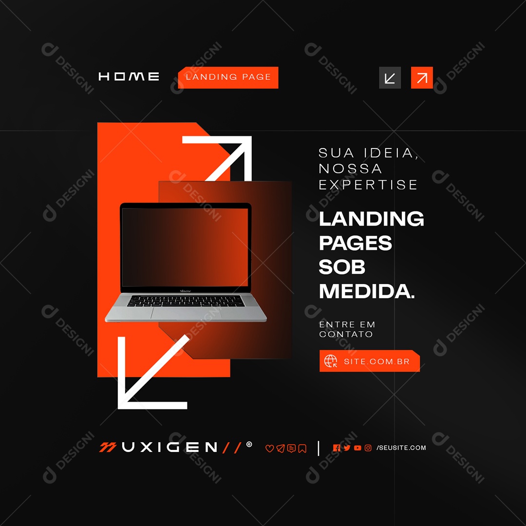 Landing Page Sob Medida Social Media PSD Editávefl