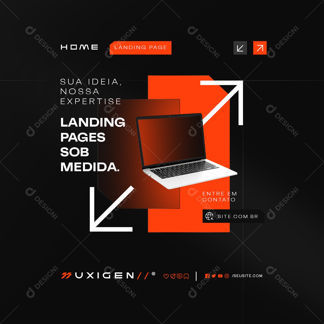 Landing Page Sua Ideia nossa Expertise Social Media PSD Editável