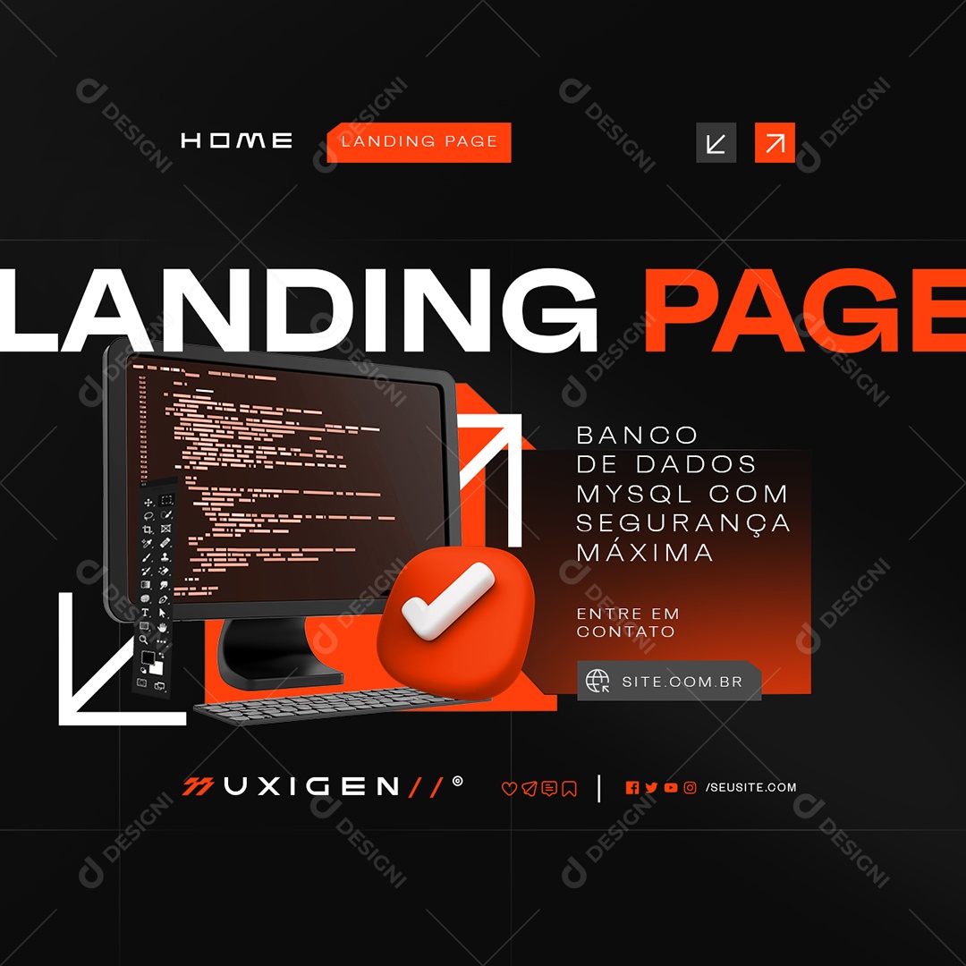 Landing Page Banco de Dados Social Media PSD Editável