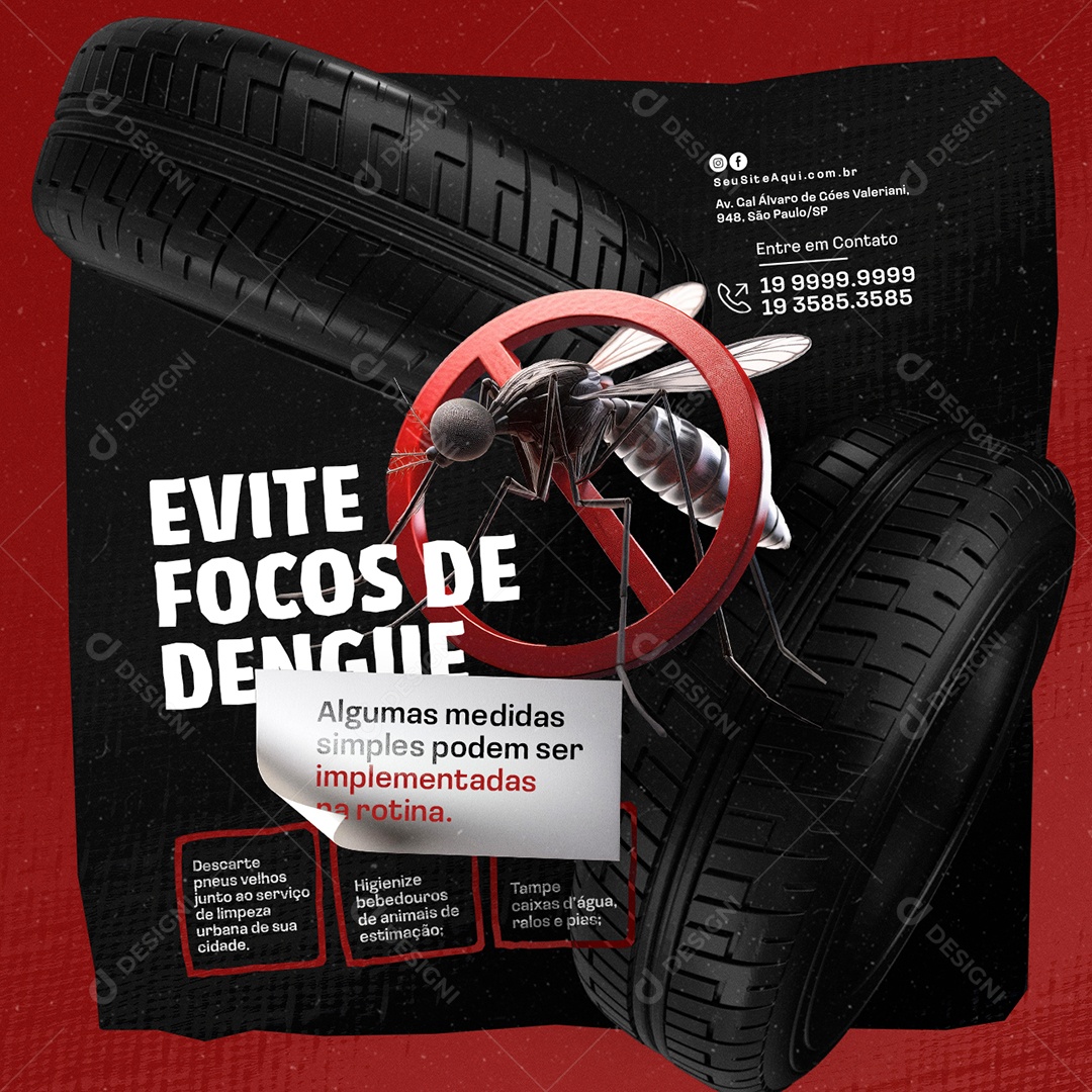 Prefeitura Evite Focos de Dengue Social Media PSD Editável