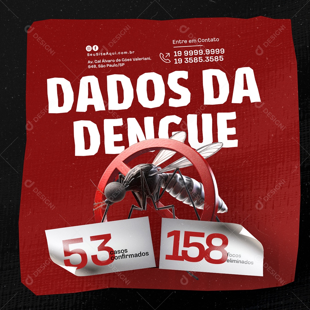 Prefeitura Dados da Dengue Social Media PSD Editável