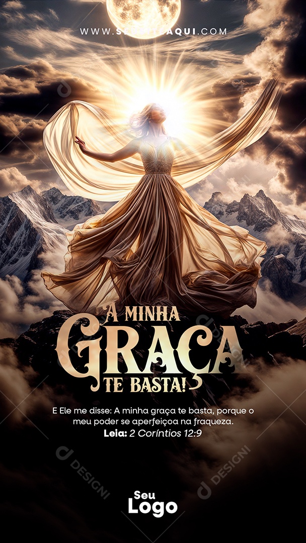 Stor A Minha Graça te Basta Social Media PSD Editável