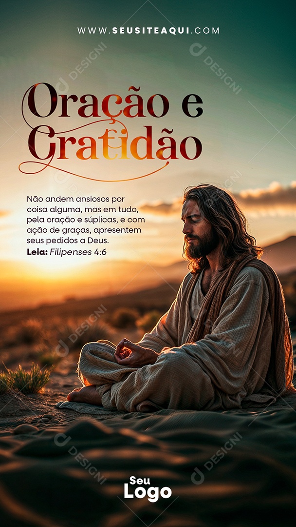 Story Oração e Gratidão Social Media PSD Editável