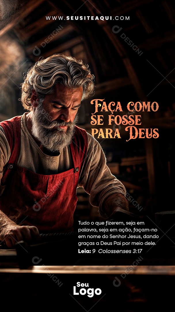 Story Faça como se Fosse para Jesus Social Media PSD Editável