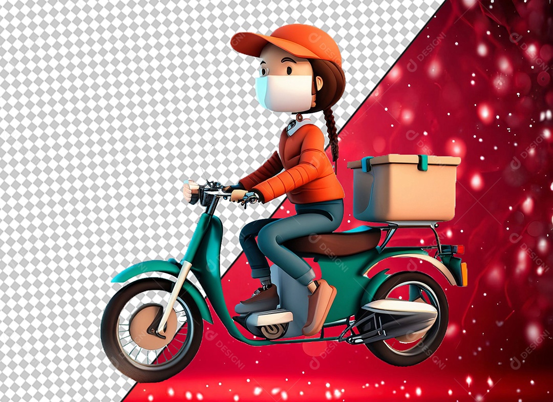 Robô Femino Elemento 3D para Composição PSD