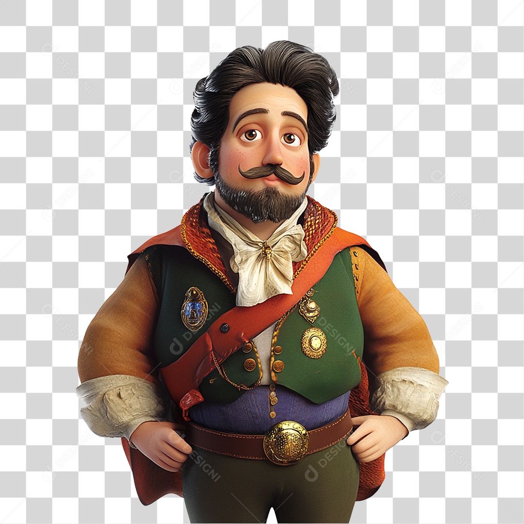 Personagem Estilo Desenho Animado Dom Pedro PNG Transparente