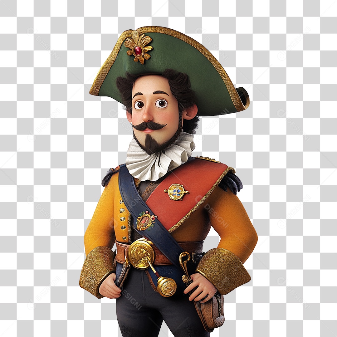 Personagem Estilo Desenho Animado Dom Pedro PNG Transparente