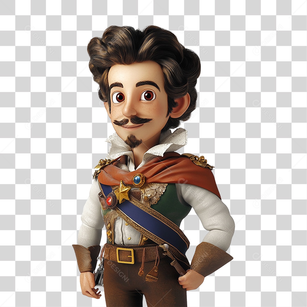 Personagem Estilo Desenho Animado Dom Pedro PNG Transparente