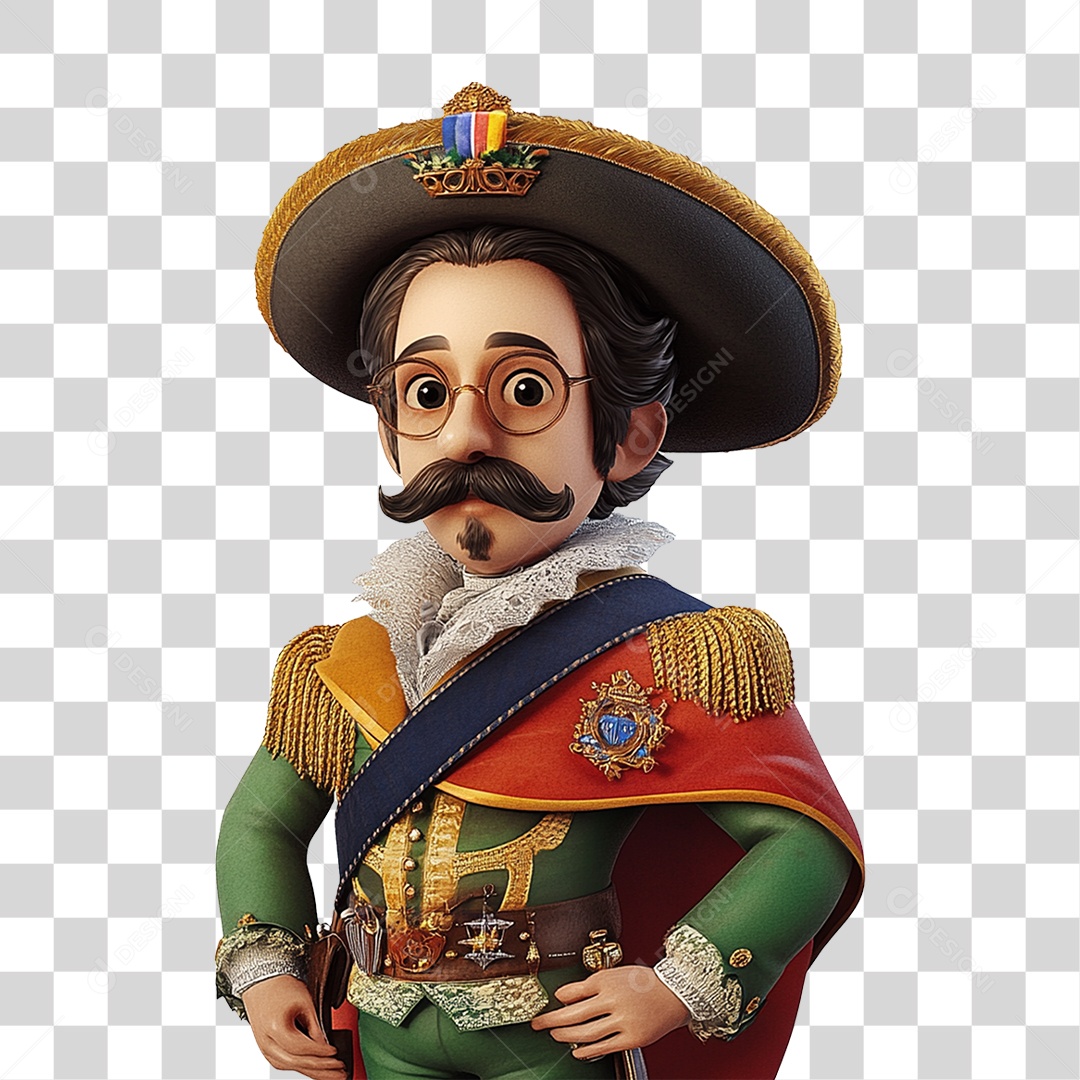 Personagem Estilo Desenho Animado Dom Pedro PNG Transparente