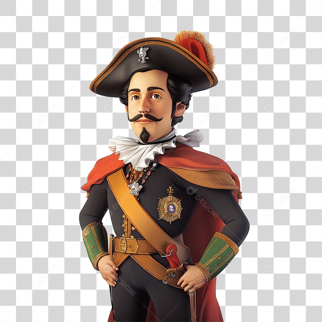 Personagem Estilo Desenho Animado Dom Pedro PNG Transparente
