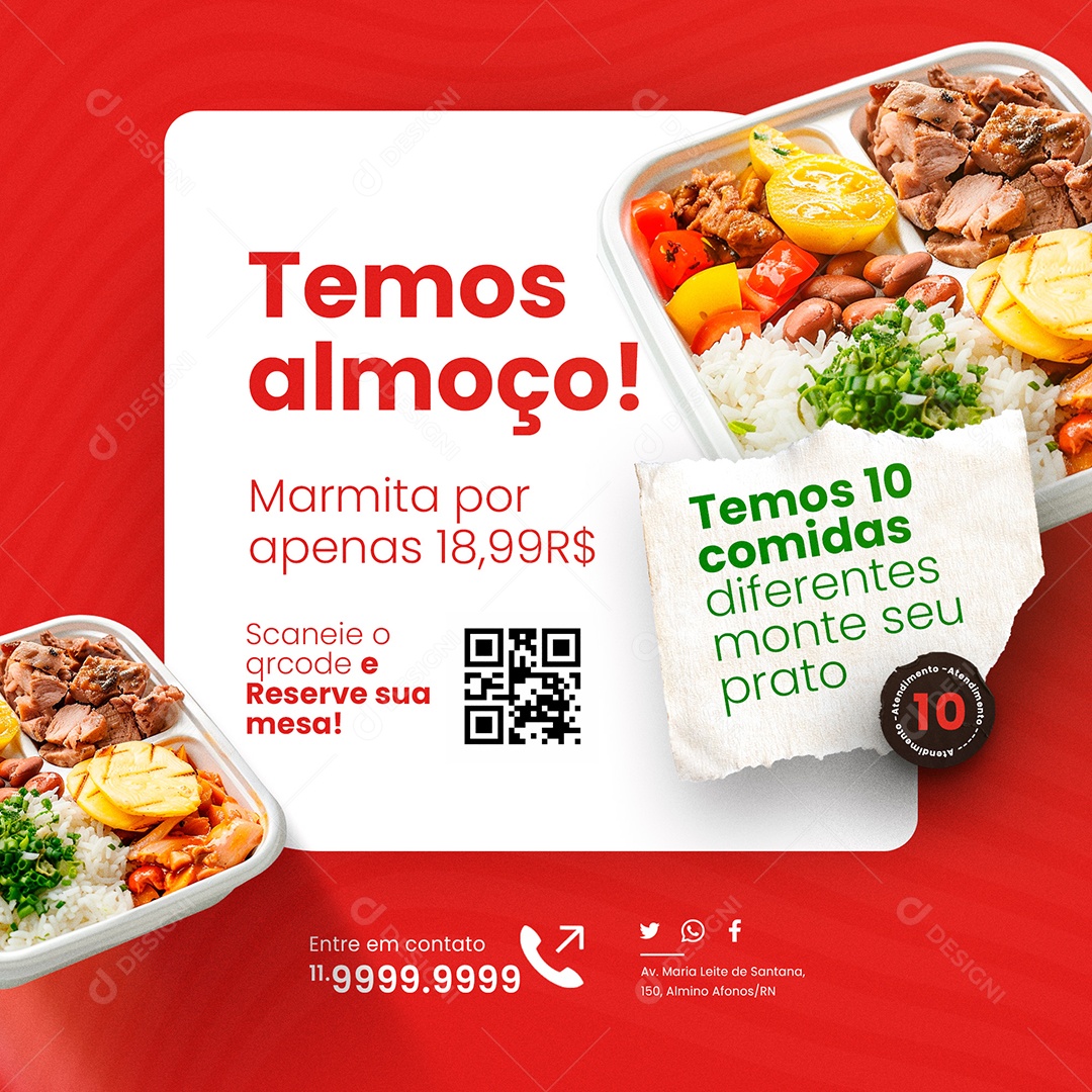 Restaurante Social Media PSD Editável