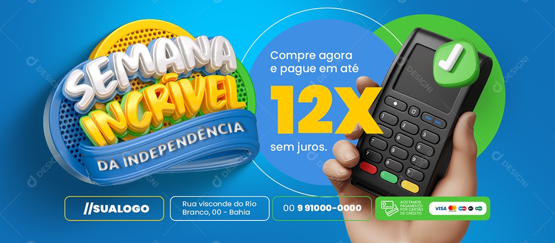 Banner Semana Incrível da Independência Construção Compre Agora Social Media PSD Editável