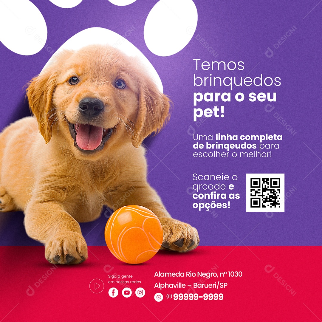Pet Shop Temos Brinquedos Para seu Pet  Social Media PSD Editável