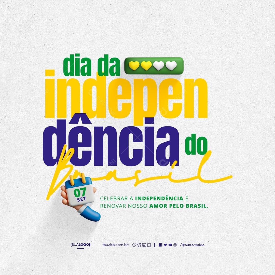 Social Media Dia da Independência do Brasil 07 de Setembro PSD Editável