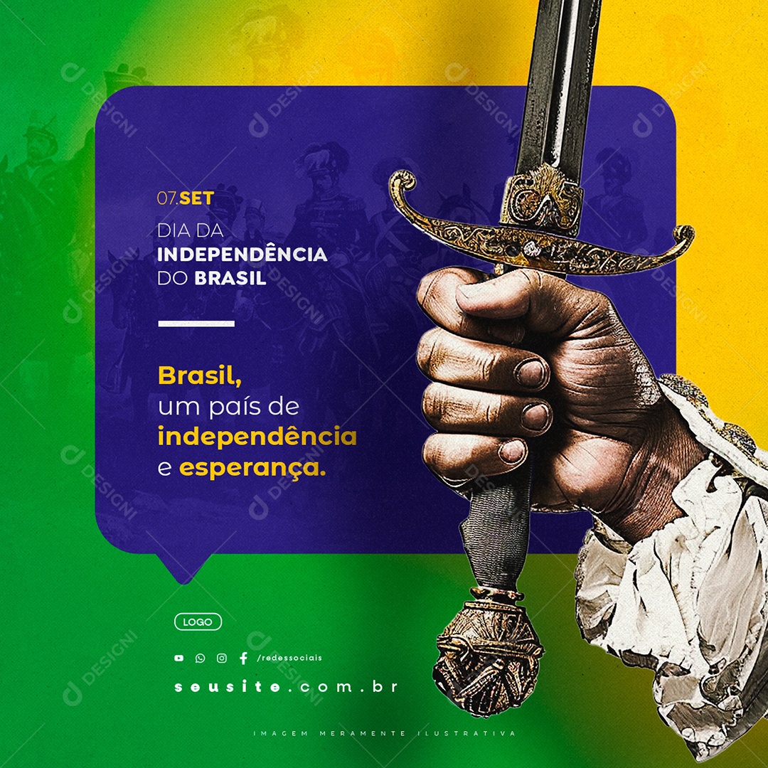 Dia da Independência do Brasil 07 de Setembro Social Media PSD Editável