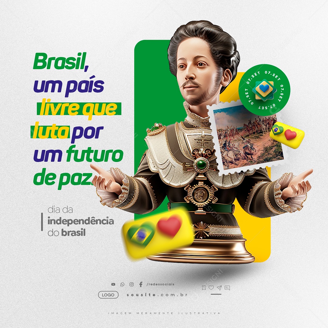 Dia da Independência do Brasil País Livre Social Media PSD Editável