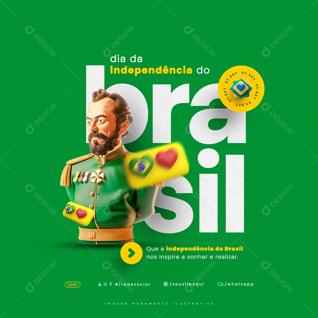 Dia da Independência do Brasil Inspire a Sonhar e Realizar Social Media PSD Editável