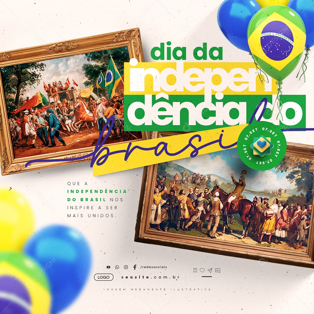 Dia da Independência do Brasil 07 de Setembro Social Media PSD Editável